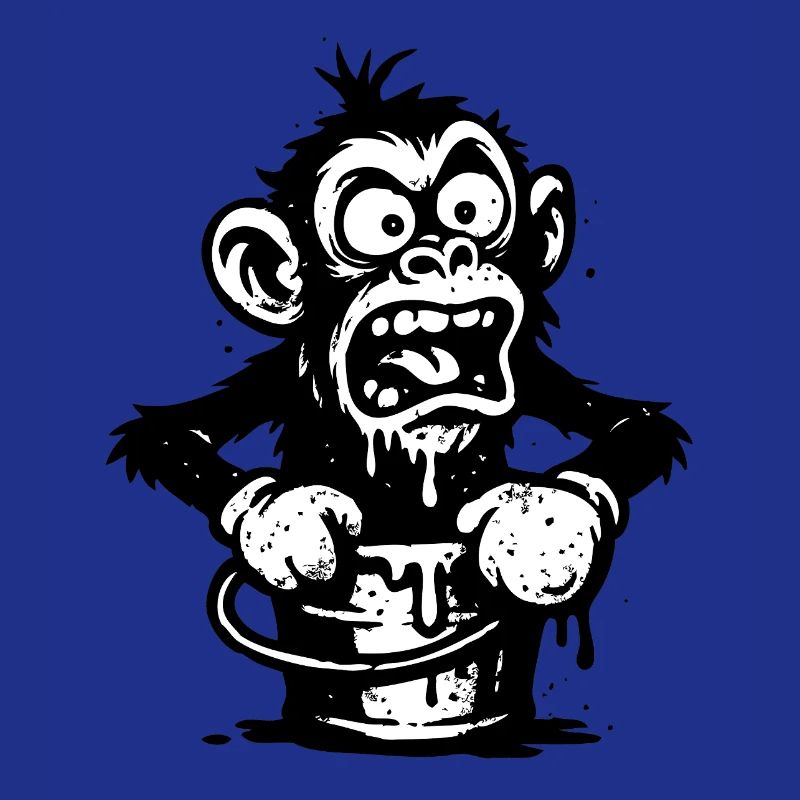 Affe im Eimer | Schockierter Affe mit Tropf-Design