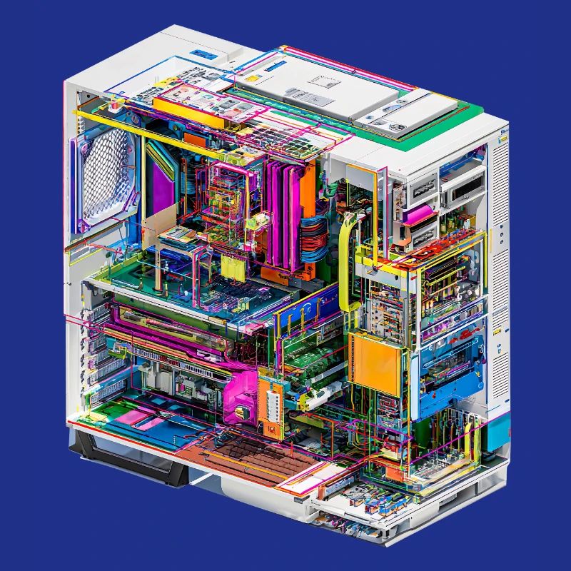 Buntes Innenleben eines Computers