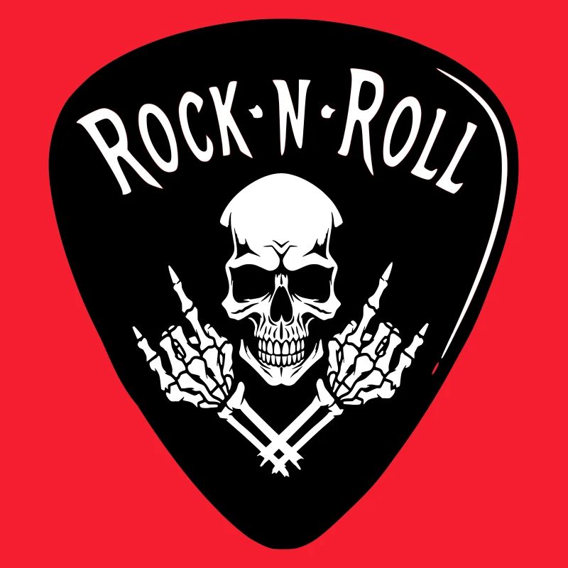 Rock N Roll Skull on Black