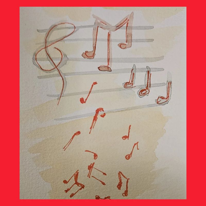 Rote Notenimpression