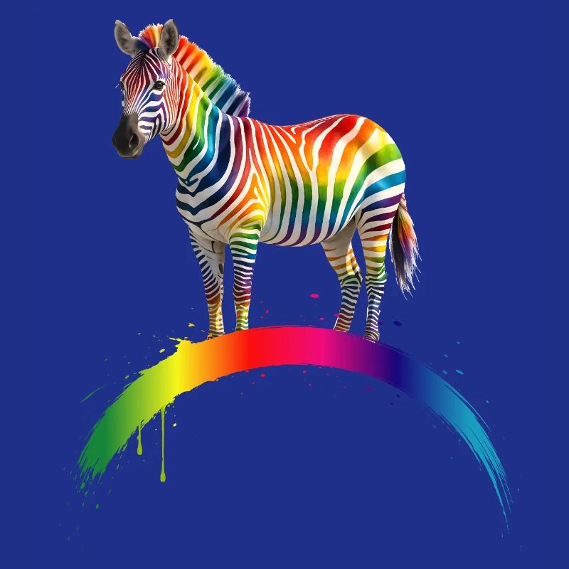 Rainbow Zebra Gradient Art Design