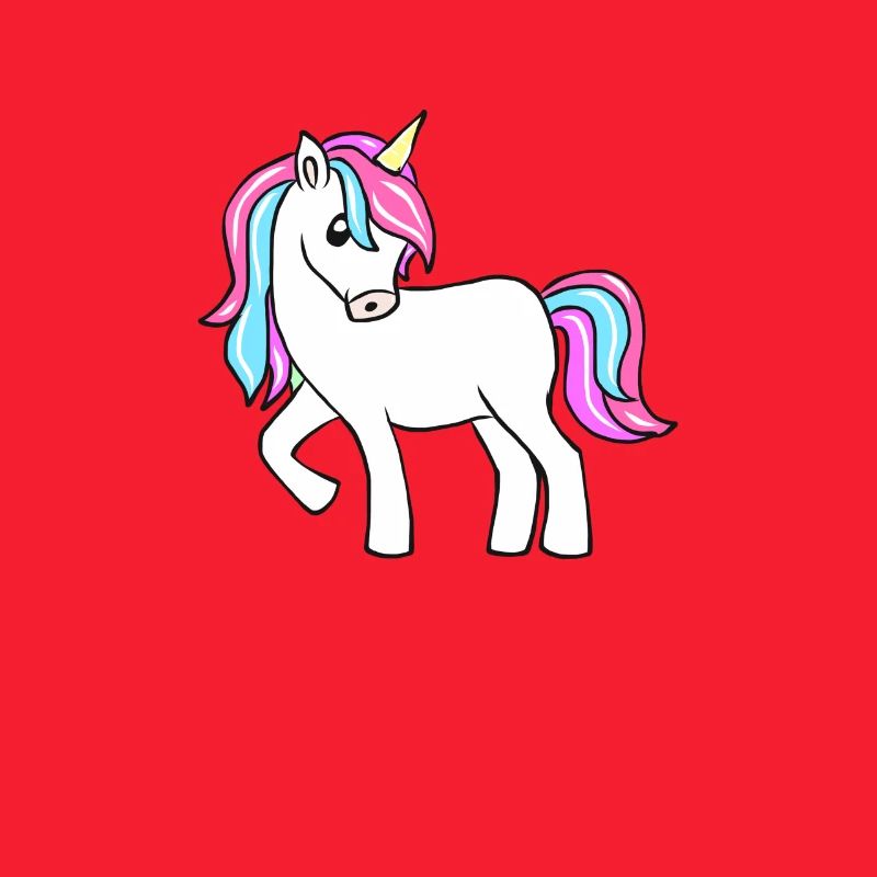 Licorne pastel à queue colorée