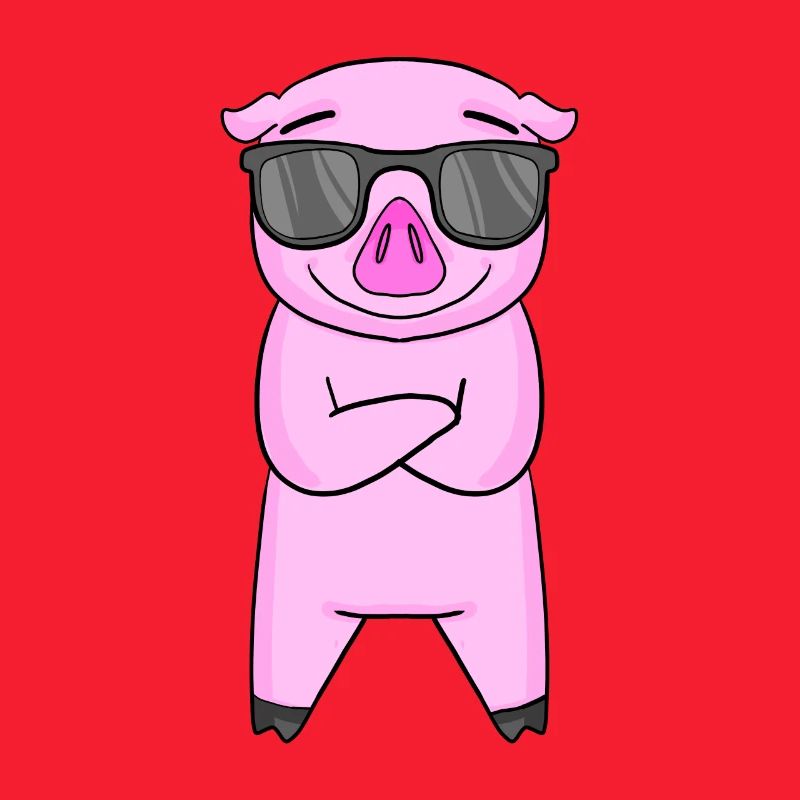 Cochon avec lunettes de soleil
