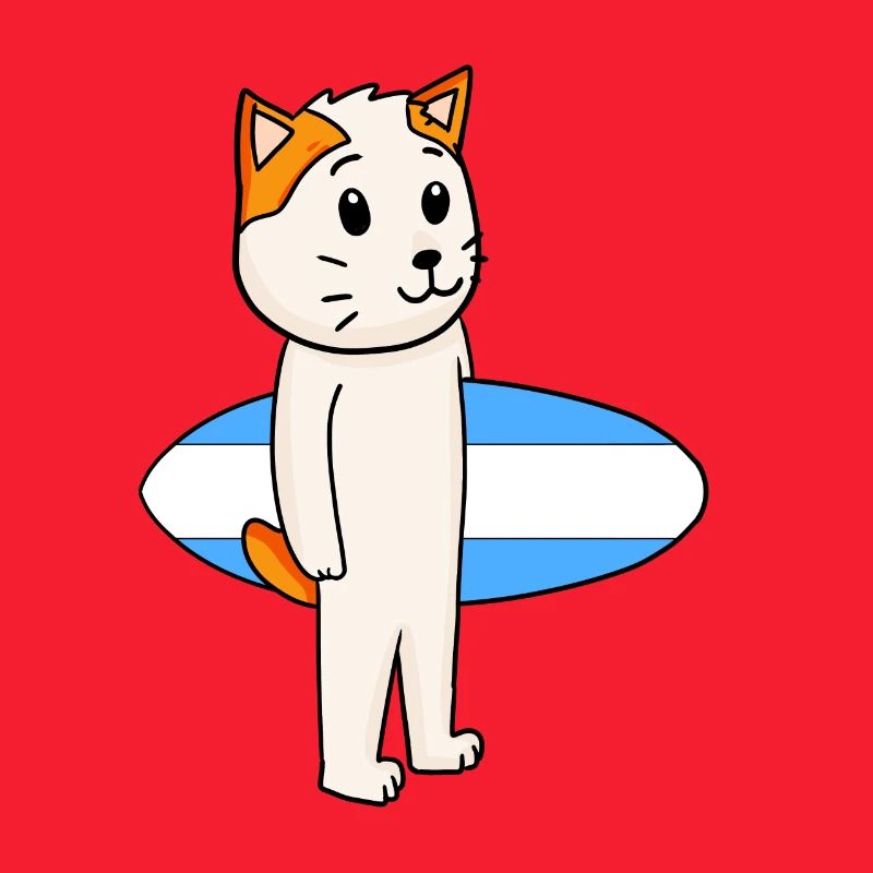 Surfboard Cat Japanese Bobtail Surfing Gift