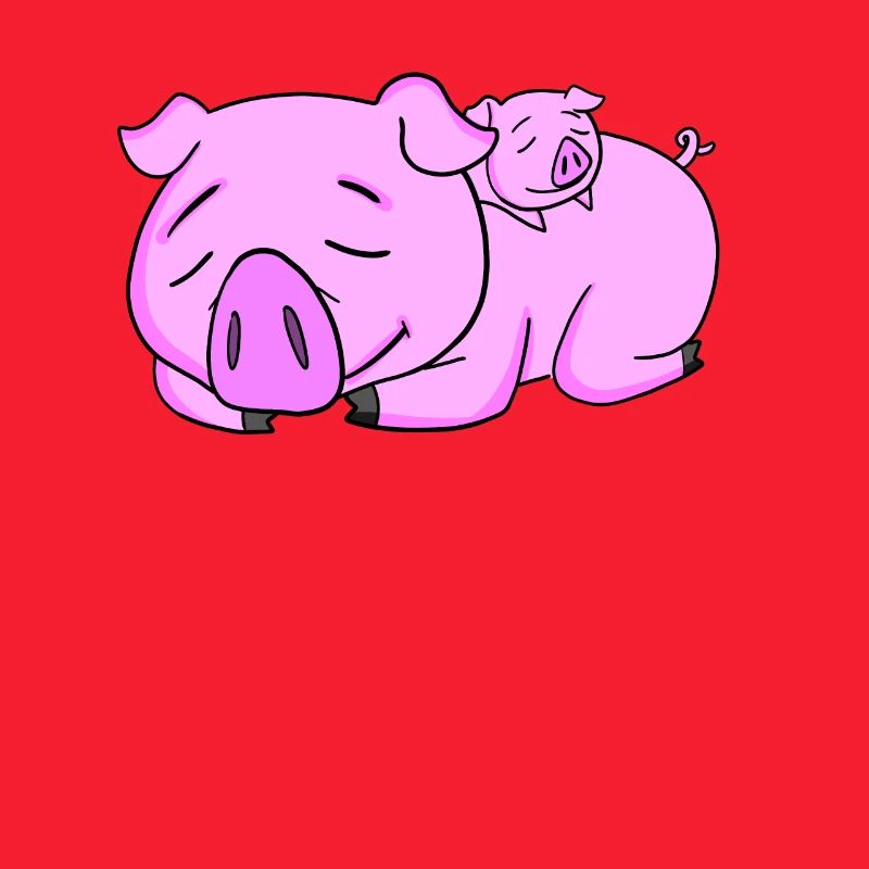 Cochon avec bébé cochon