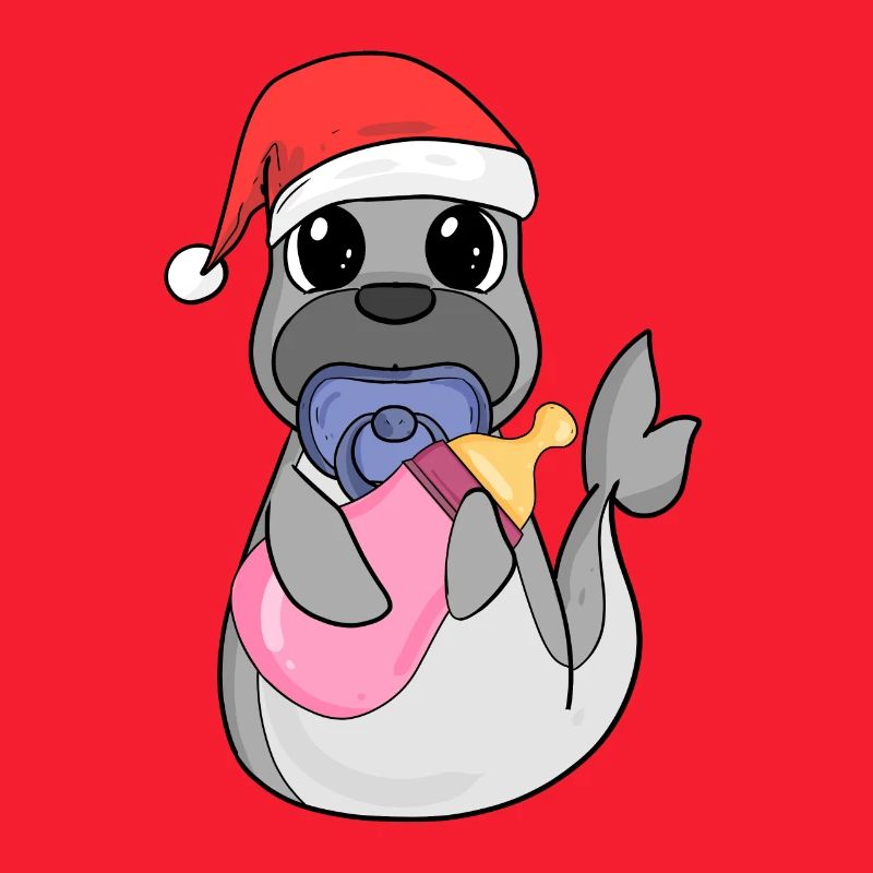 Bébé Lion de mer Noël