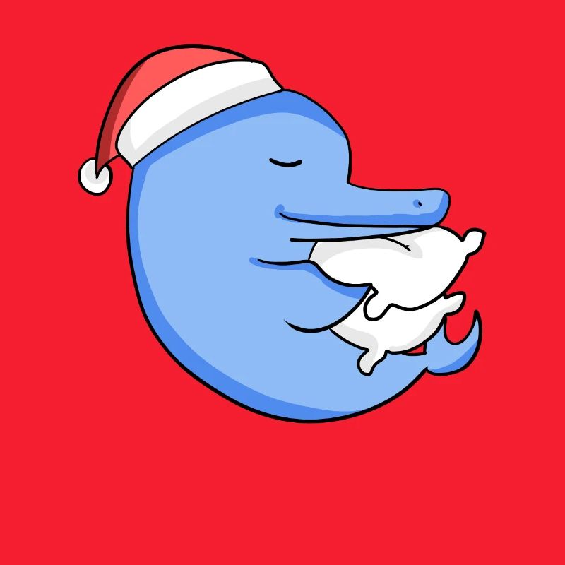 Dauphin Mignon Fatigué Dormir À Noël