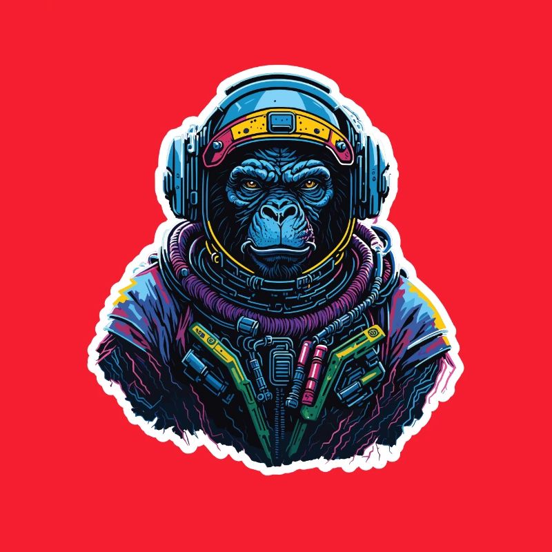 Gorille Astronaute Neon