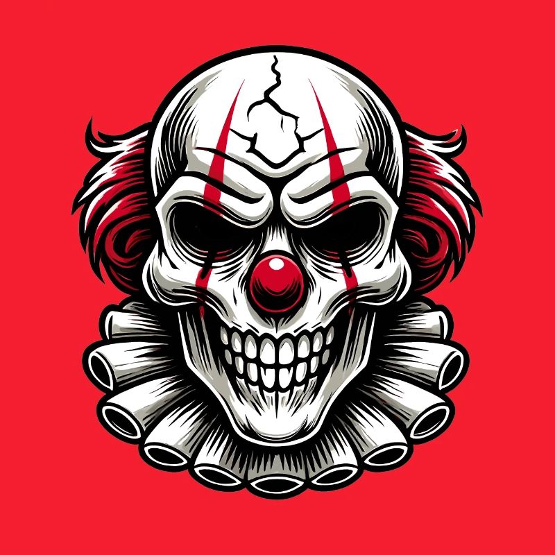Evil Scary Clown Creepy Horror Skull Design
