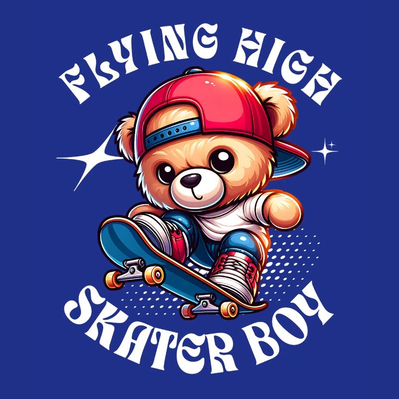 Skater teddy bear on skateboard