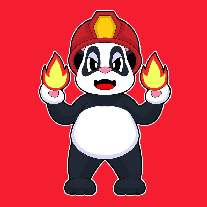 Panda Firefighter Fire Fire Department