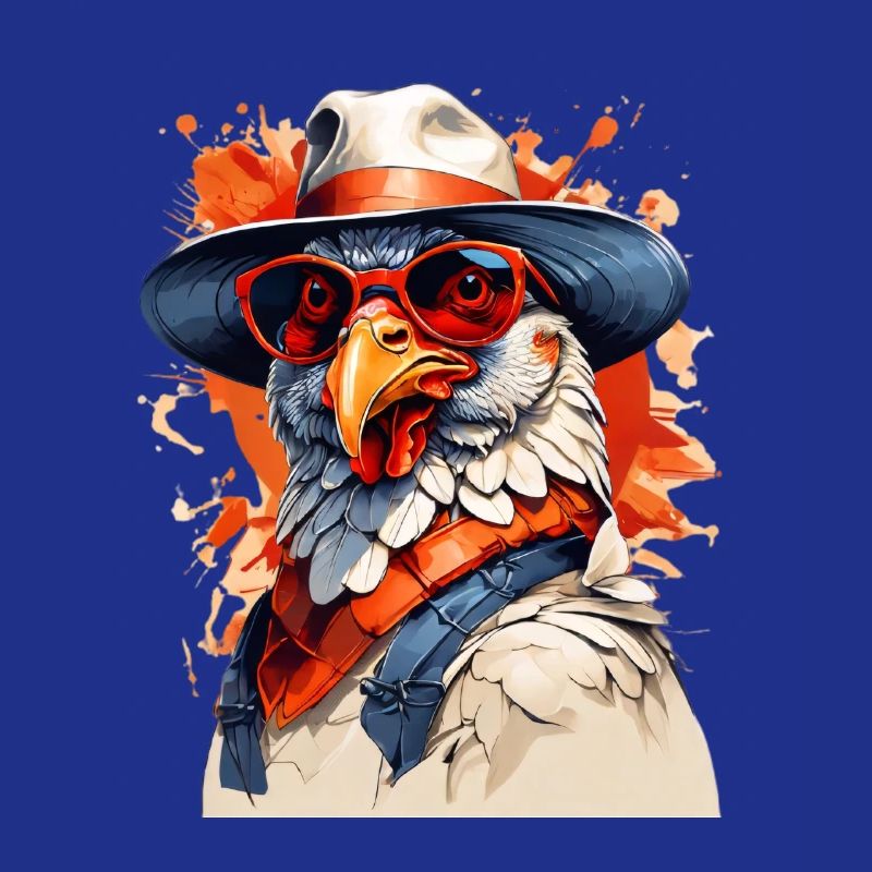 Stylish eagle with hat and sunglasses
