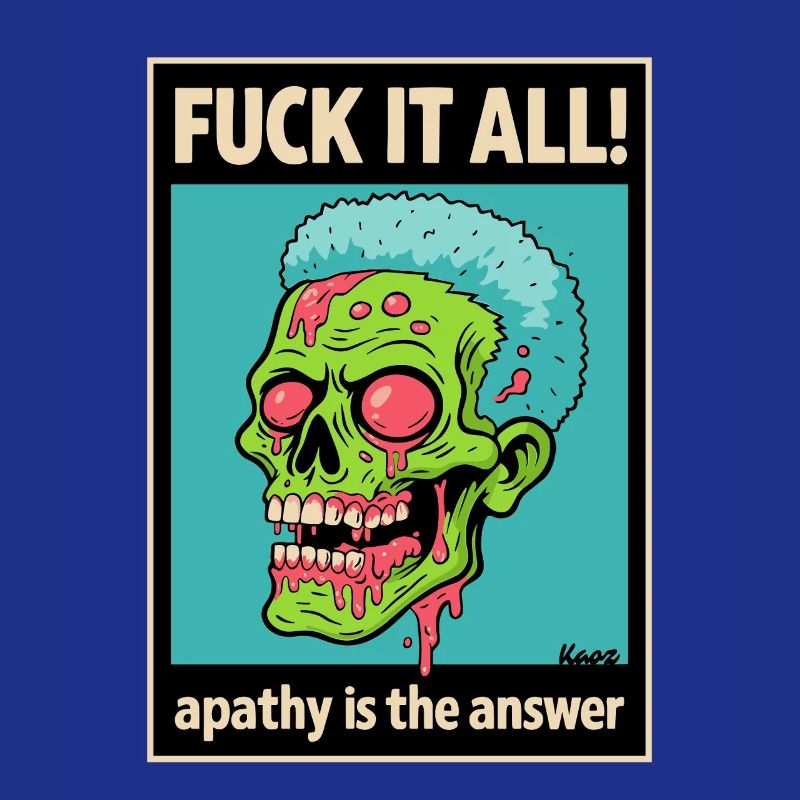 Crâne de zombie avec déclaration audacieuse
