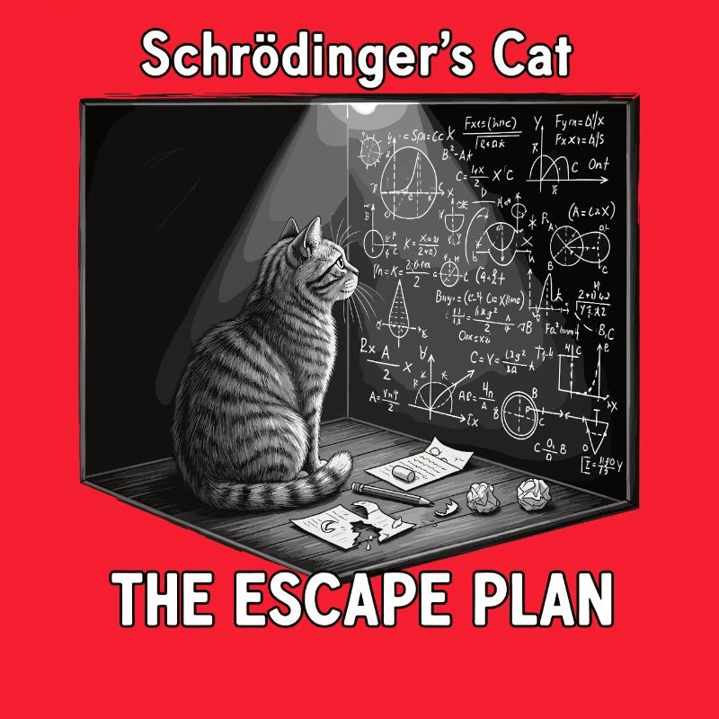 Le chat de Schrödinger avec un plan d'évasion