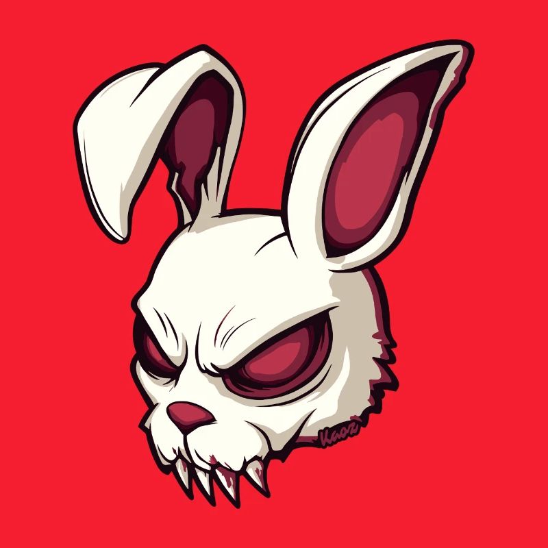 Illustration de crâne de lapin maléfique