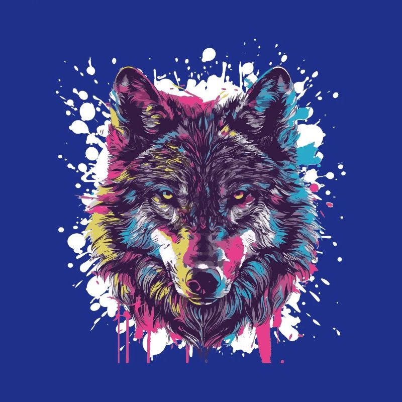 Wolf Tier Farbklecks