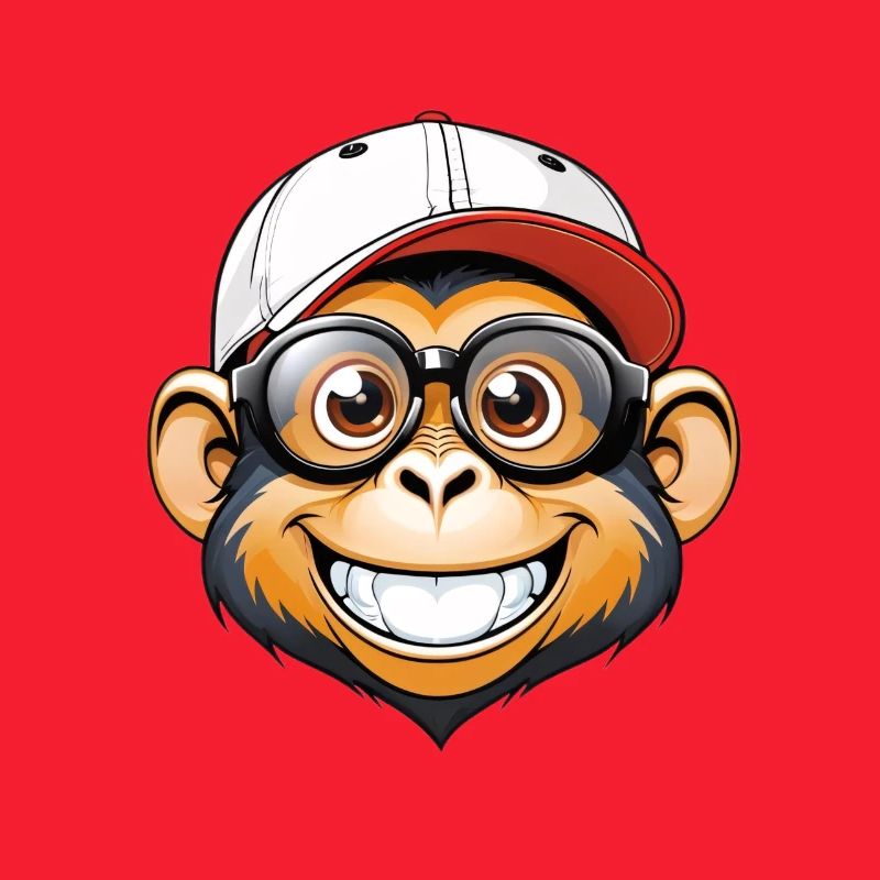 Affe mit Kappe und Brille