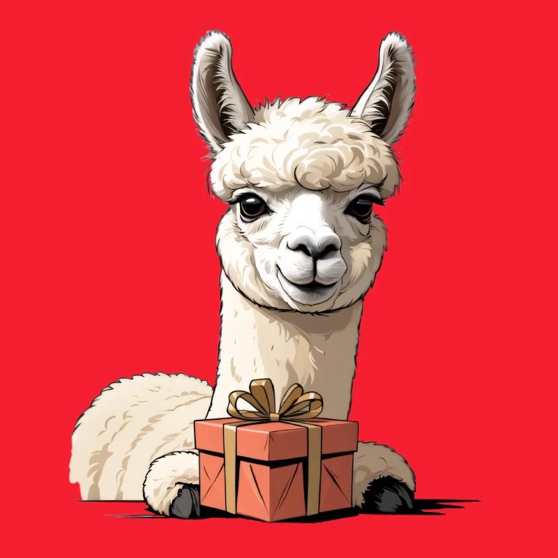 Alpaca with gift box