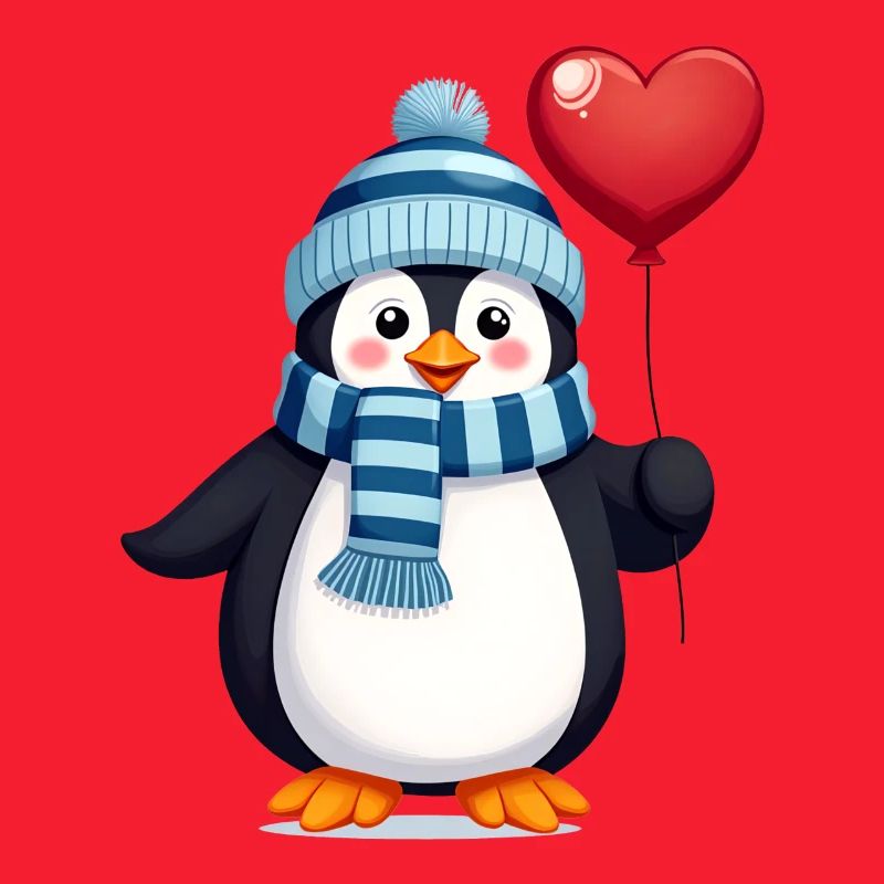 Pingouin mignon avec ballon