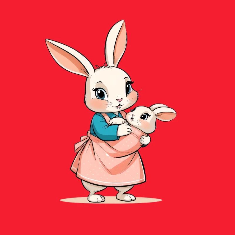 Mère lapin avec bébé