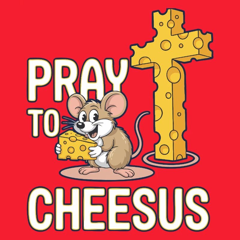 Pray to Cheesus – Mouse & Cheese Cross