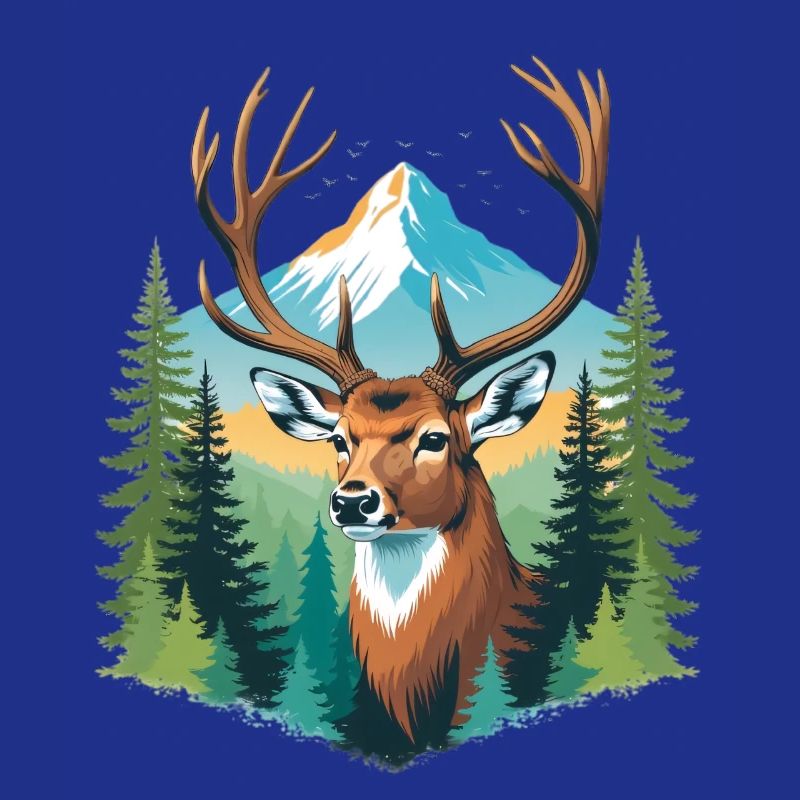 Deer in the mountain forest