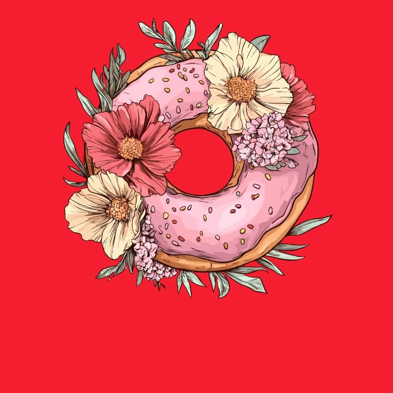 Beignet à la fleur rose