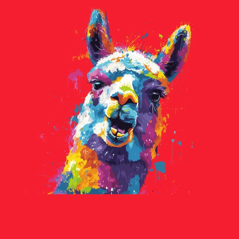 Explosion de couleurs de lama