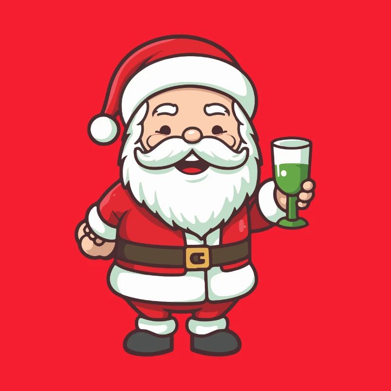Santa Claus Drinking Comic Christmas