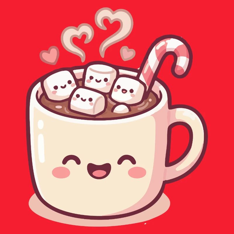 Cuddle mug with marshmallows & candy cane