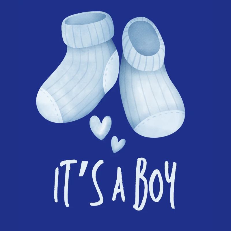Petits bottins bleus pour bébé, c’est un garçon