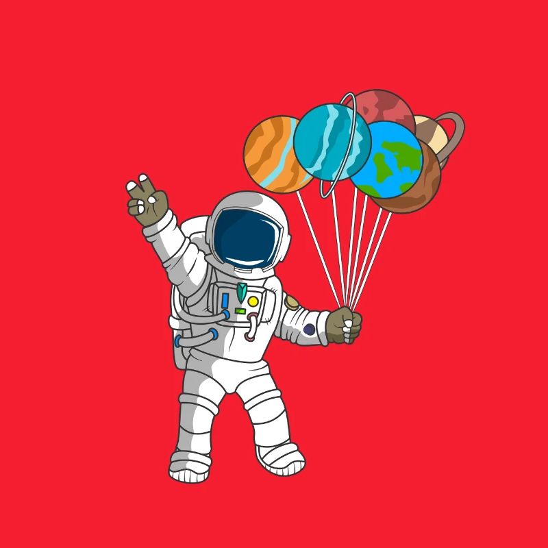 Astronaut Planets Outer Space célébrité du 2e anniversaire