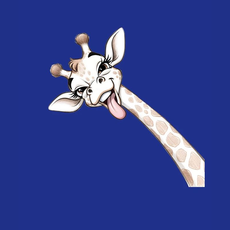 Girafe Joyeuse Langue Déployée