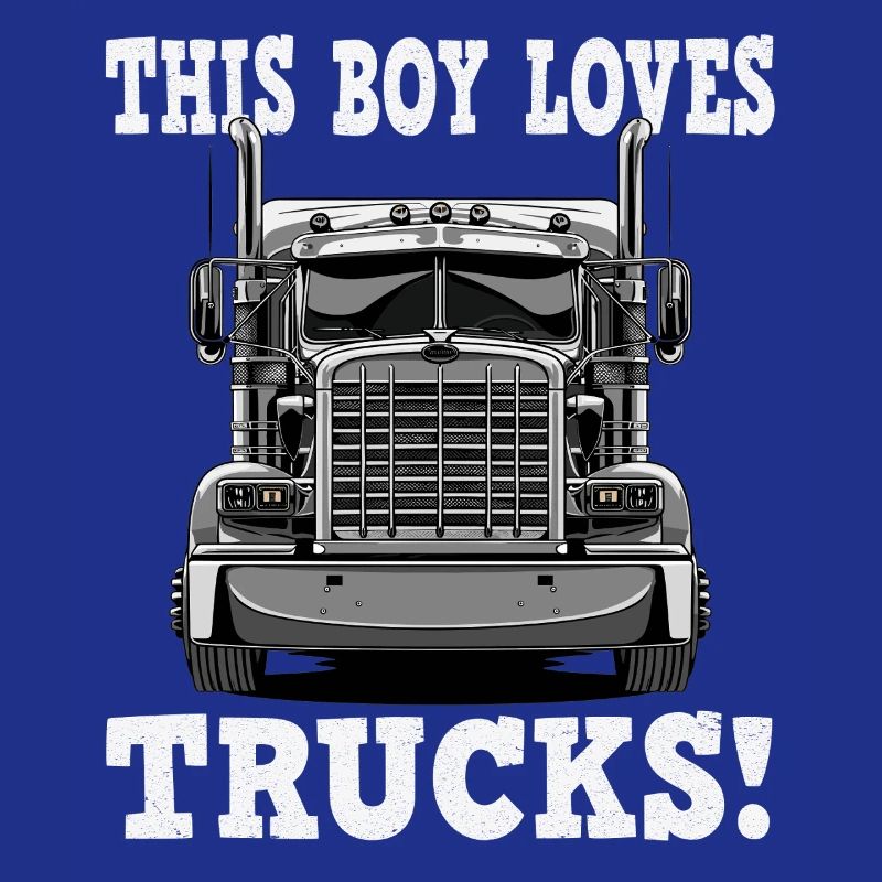 Boy Loves Trucks Front View