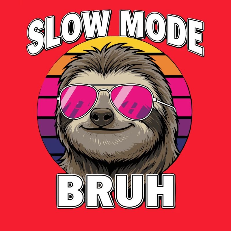 Cool Sloth Slow Mode Bruh Retro