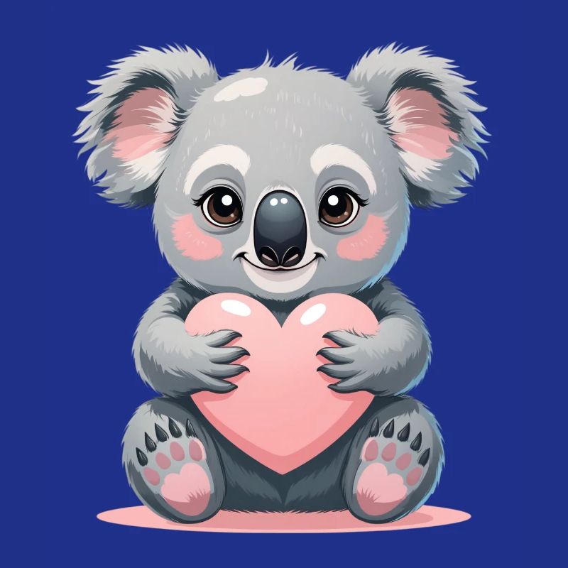 Cuddly koala with a heart