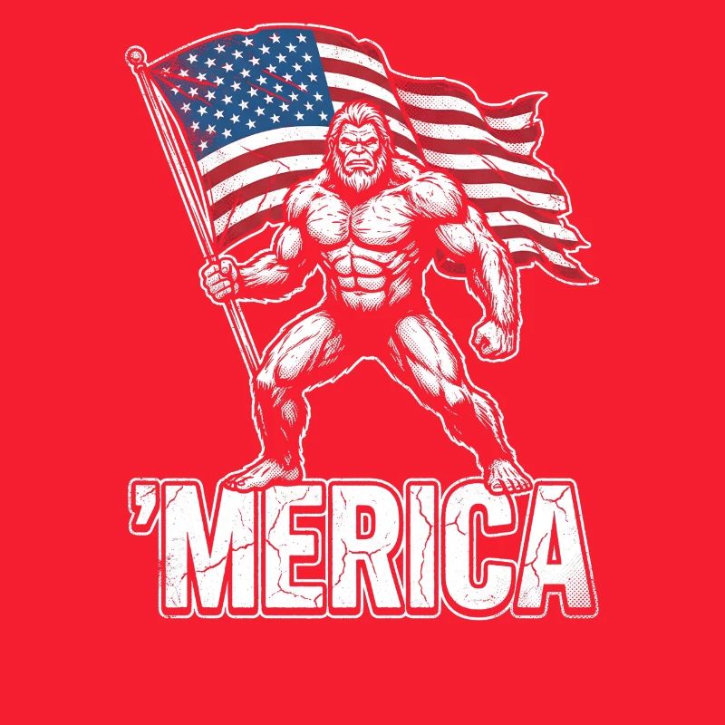 Amerika Bigfoot Lustiger Bigfoot zum 4. Juli Ameri