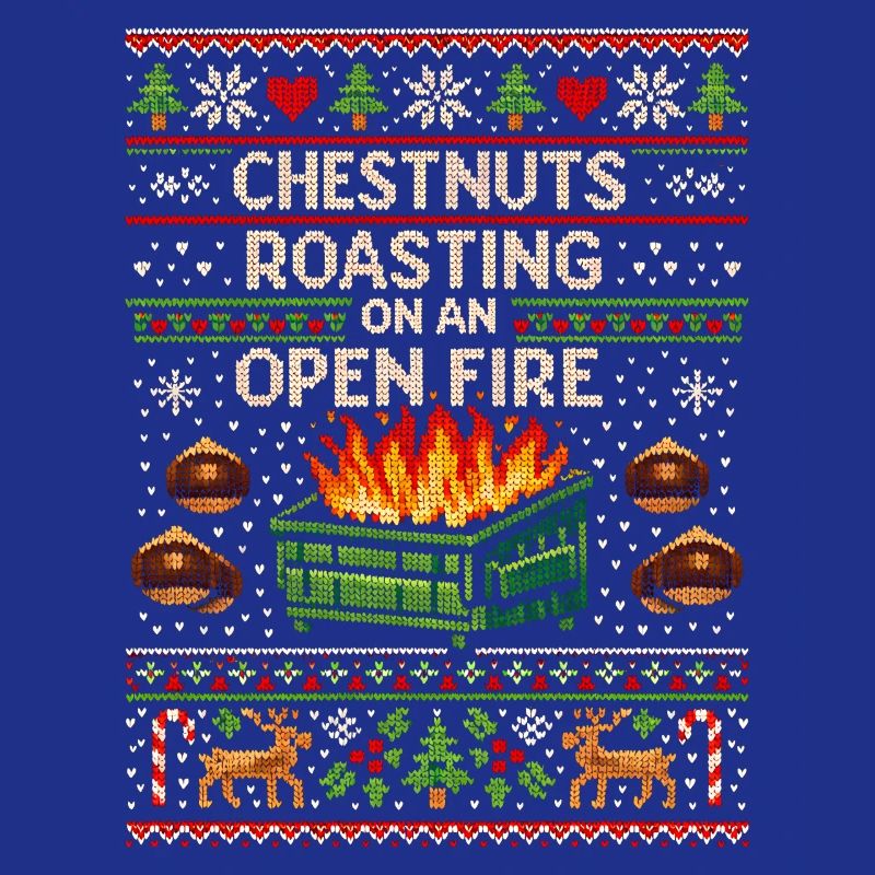 Roasting chestnuts on an open fire garbage can