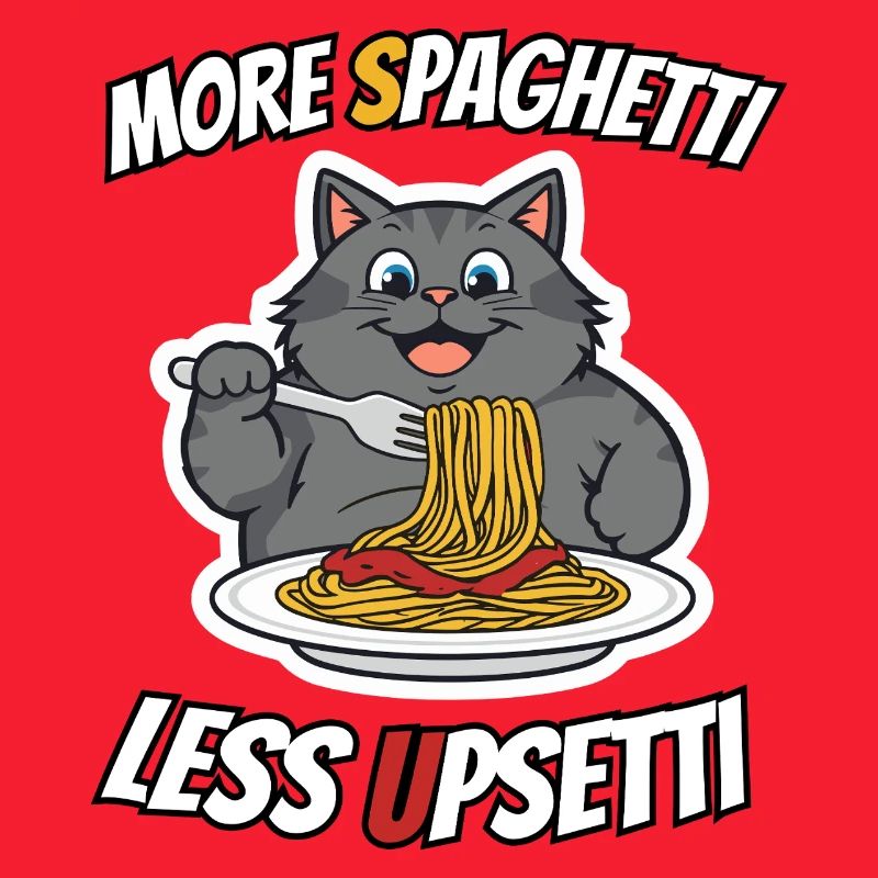 Fat Cat Eats Spaghetti More Spaghetti Less Ups