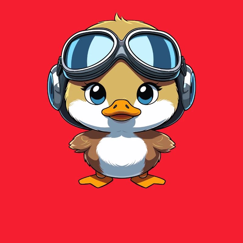 Croaking pilot with aviator goggles