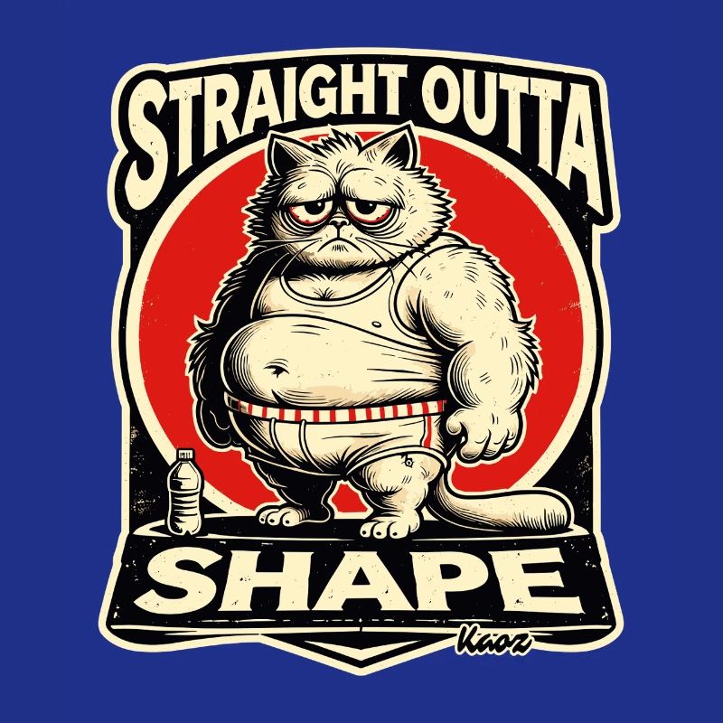 Hors de forme sans forme - gros chat