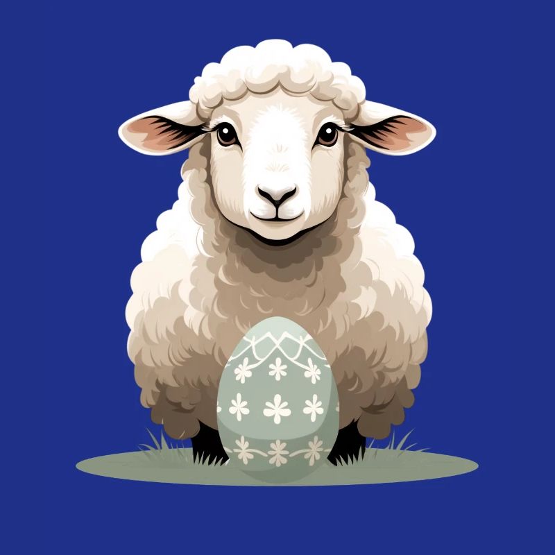 Cuddly lamb with Easter egg