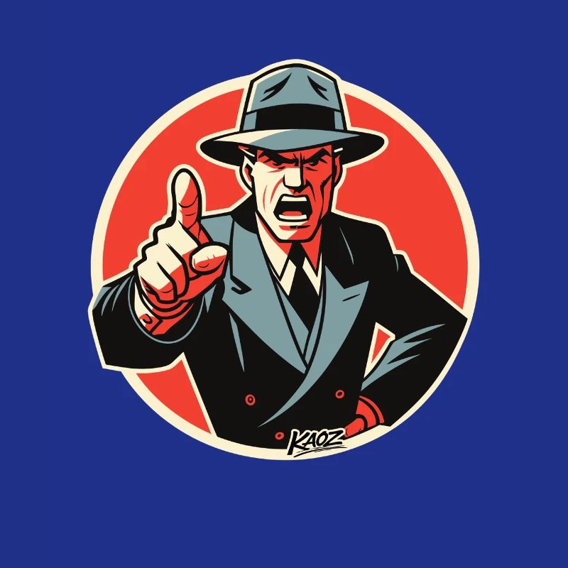 Retro Noir Mobster dapper dude Pointing