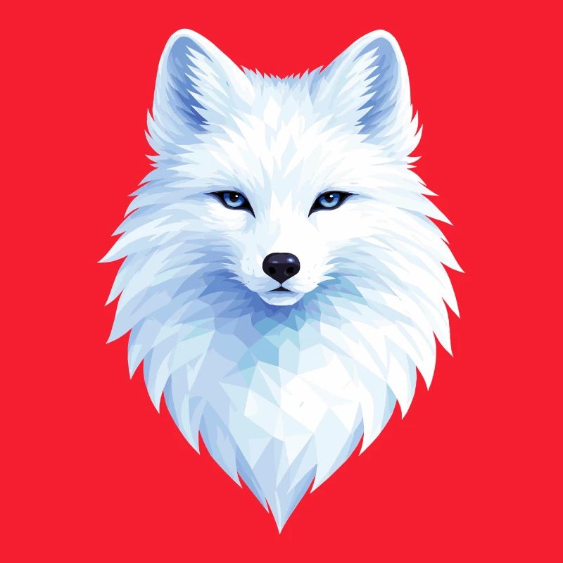 Polar Fox Blue Polygon– Geometric Polar Fox Design