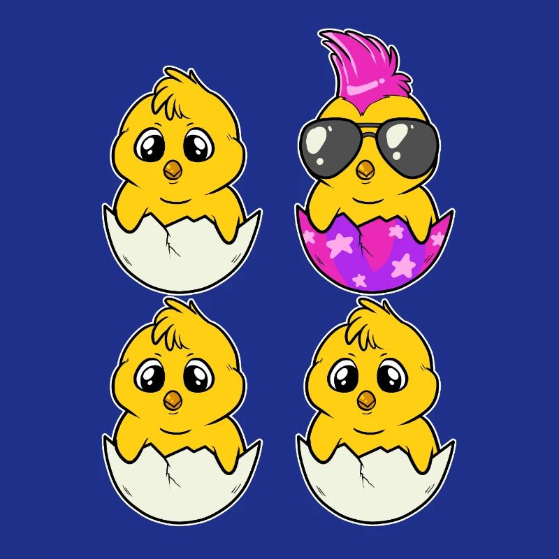 Cool Punk Chick Be Different Funny Easter Motif