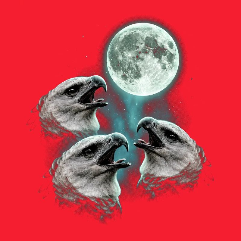 Harpy eagles howling at the moon