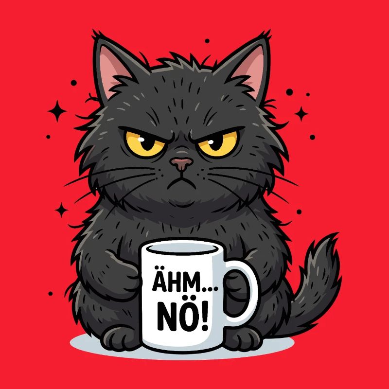 Ähm... Nö!  Cat German Saying Pet Lover