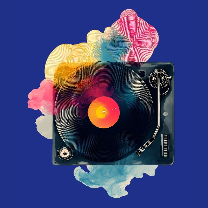 Design de platine vinyle en vinyle à splash couleur