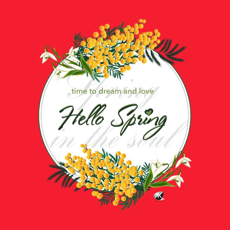 Mimosa and spring bells. Hello spring