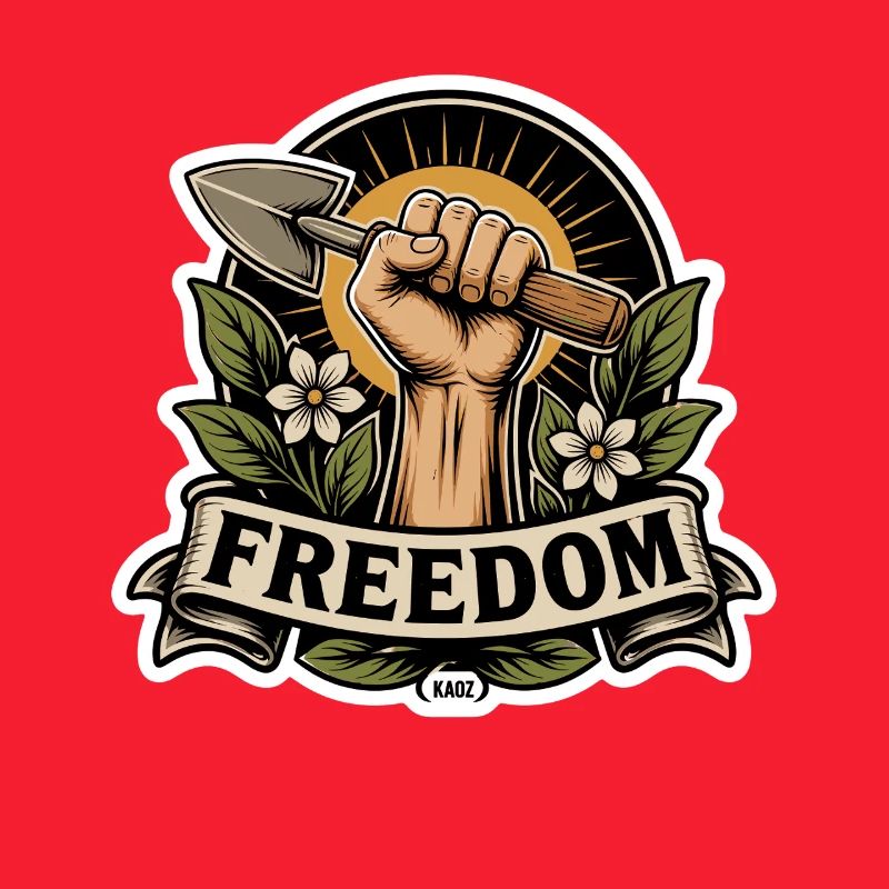 Freiheitsfaust-Emblem mit Schaufel